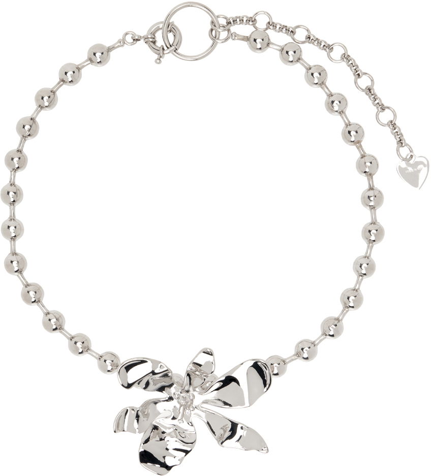 Колие Acne Studios Flower Pendant Beaded Chain Necklace Металик | C50442-, 0