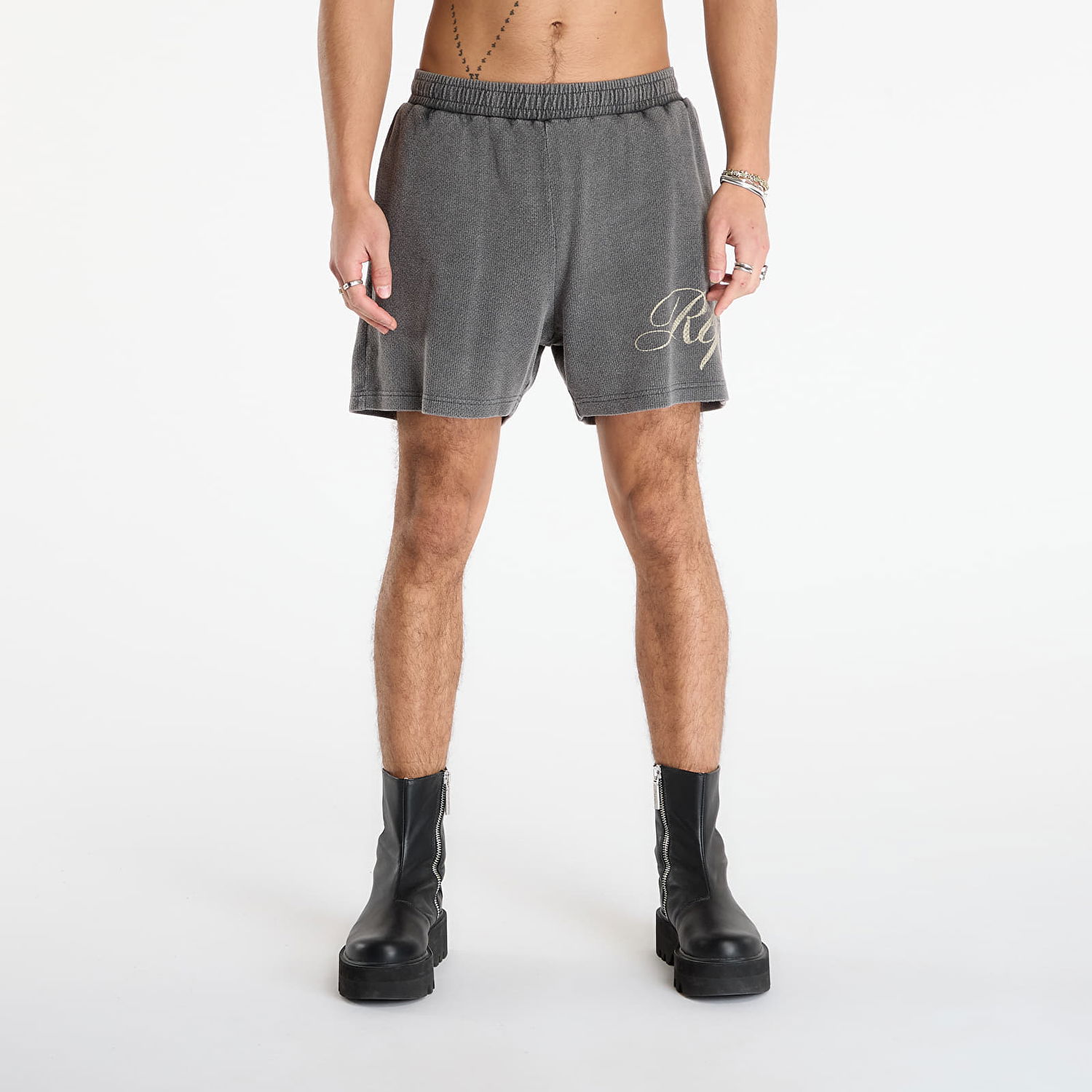 Къси панталони Represent Clo Owners Club Script Embroidered Textured Shorts Сиво | OCM41237-47, 0