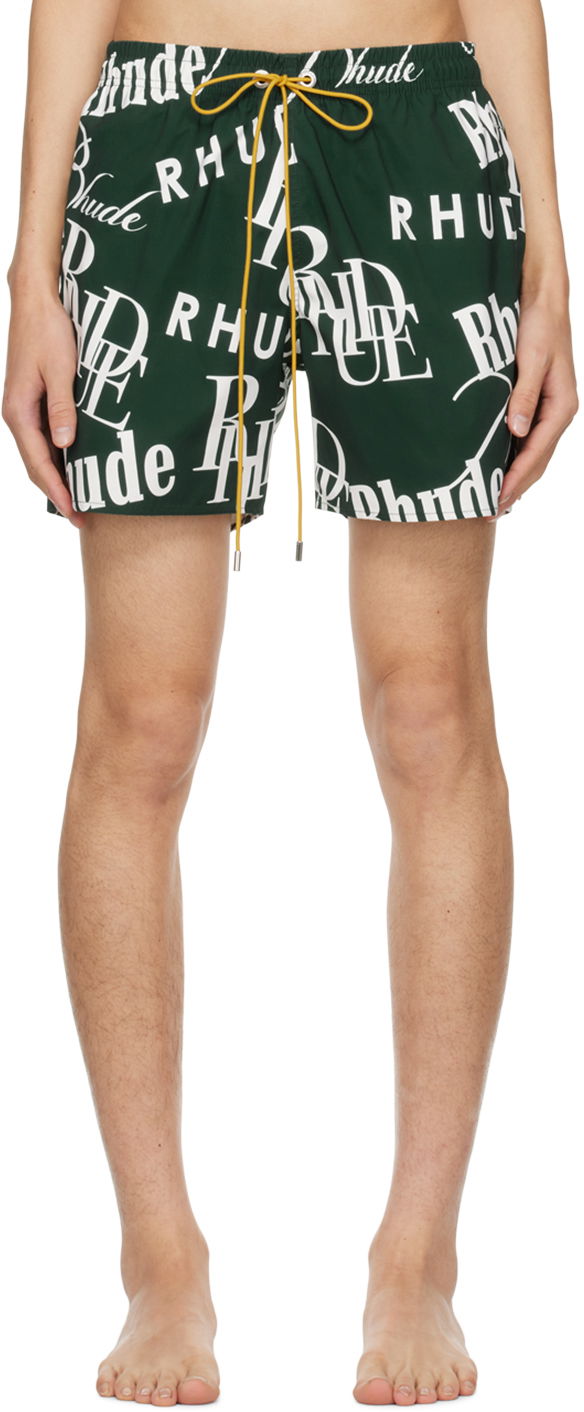 Къси панталони Rhude Mash-Up Swim Shorts Зелено | RHPS24SH25828344