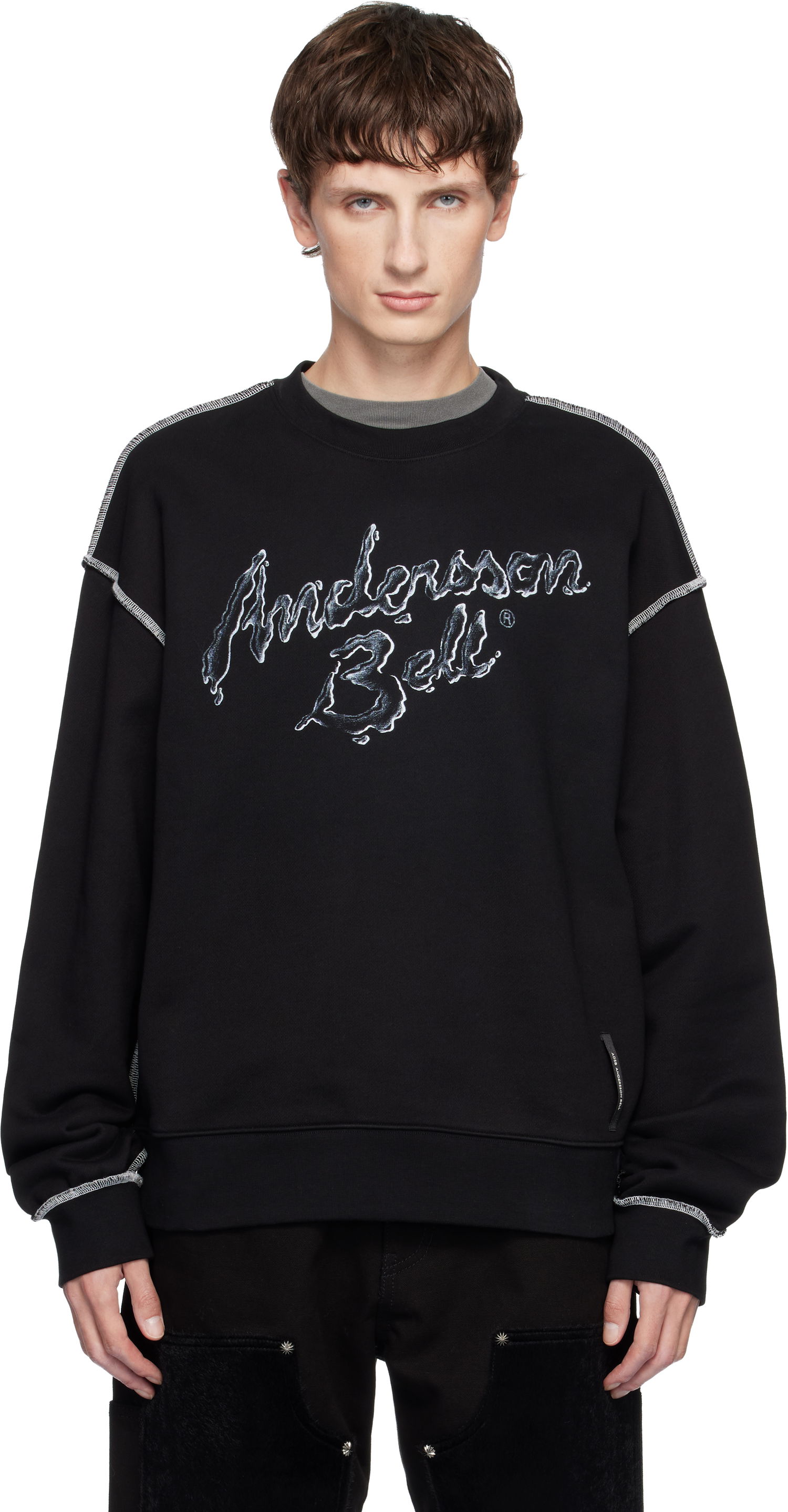 Суитчър Andersson Bell Andersson Bell Liquid Logo Sweatshirt Черно | atb1378u, 0