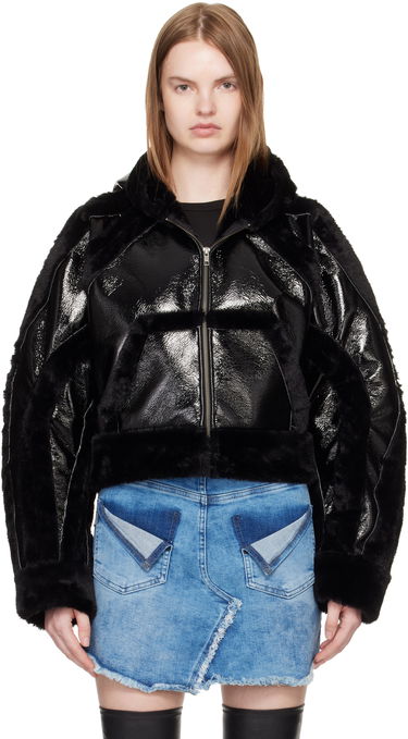 Яке Ottolinger Ottolinger Fitted Faux-Fur Hooded Jacket Черно | 109-702409-01, 0