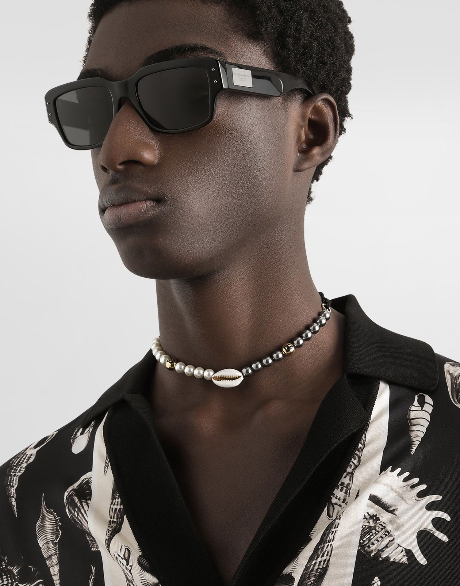 Колие Dolce & Gabbana Dolce & Gabbana DG Cord and Pearl Necklace Черно | WNR5C3W1111N0011, 1