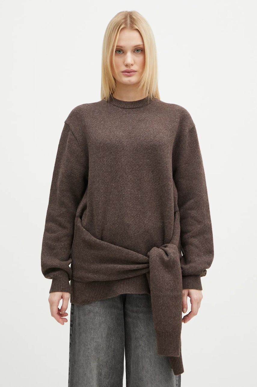 Пуловер JW Anderson JW Anderson Draped Tie Front Jumper Кафяво | KW1263.YN0384.958, 0