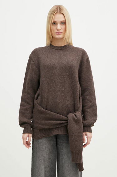 Пуловер JW Anderson JW Anderson Draped Tie Front Jumper Кафяво | KW1263.YN0384.958, 0