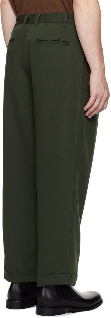 Панталони BEAMS BEAMS PLUS 2 Pleats Trousers Зелено | 3823-0094-791, 2