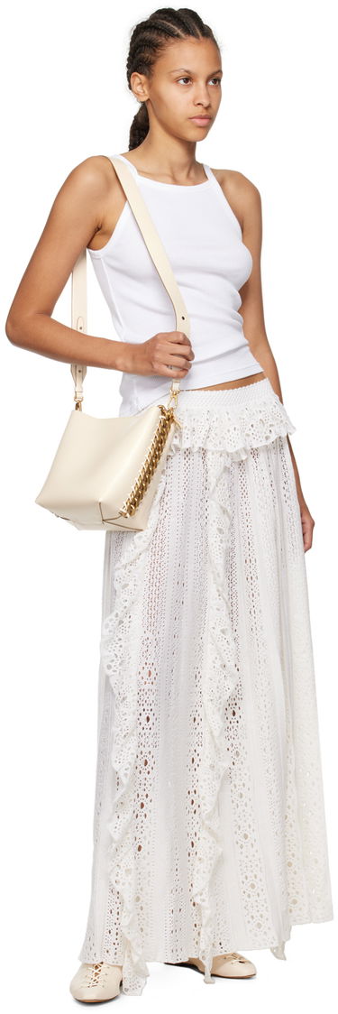 Чанта през рамо Stella McCartney Bucket Bag With Chain Бяло | 7B0033W8839, 3