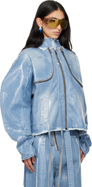 Glazed Denim Zip Jacket, 1
