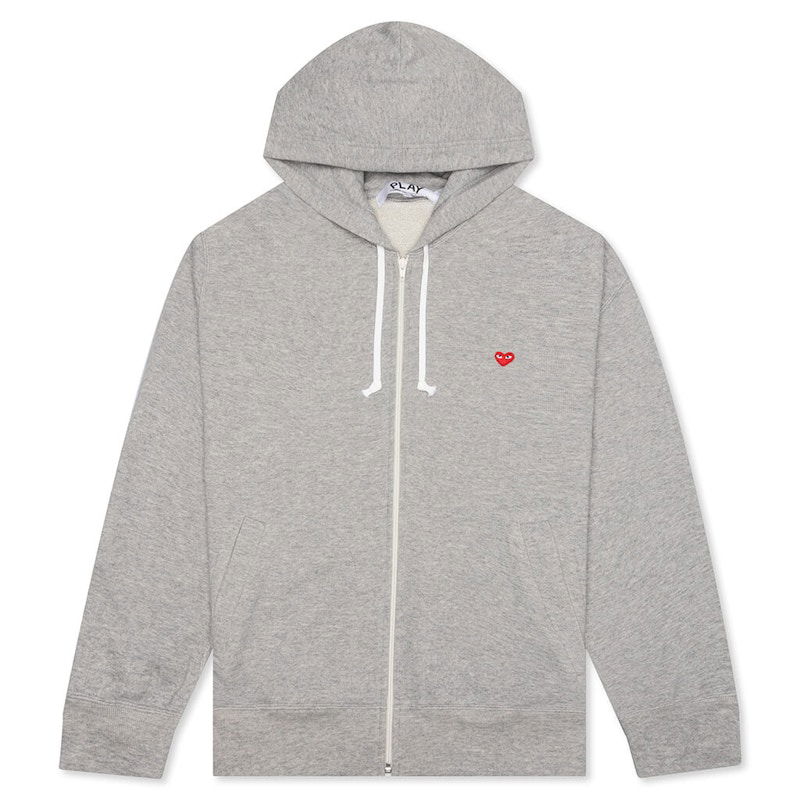 Суитчър Comme des Garçons Small Red Heart Zip Up Hoodie Сиво | AZ-T312-051-1, 0