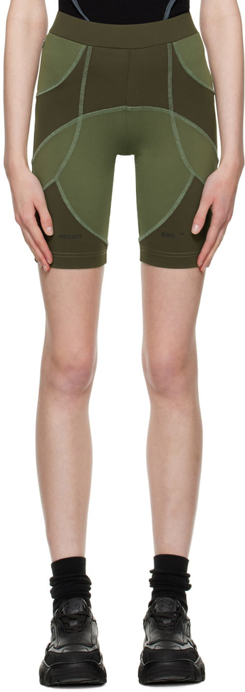 Клинове HELIOT EMIL Exclusive Khaki Training Bike Shorts Зелено | SSN_W_10_049_WO20