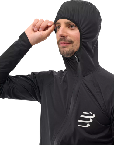 Ветровка Compressport Hurricane Waterproof 10/10 Hooded Jacket Черно | am00009b-990, 6