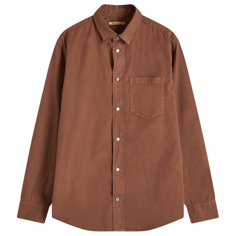 Риза WOOD WOOD Shirt Long Sleeve Nico Кафяво | 30250225-2546