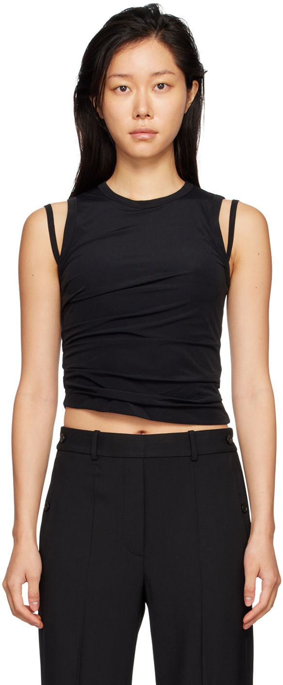 Потник Helmut Lang Helmut Lang Exclusive Ruched Tank Top Черно | M07HW501