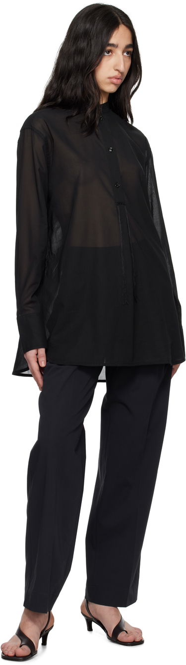 Риза TOTEME TOTEME Stand-Collar Sheer Shirt Черно | 252-WRT0427-FB0372, 3