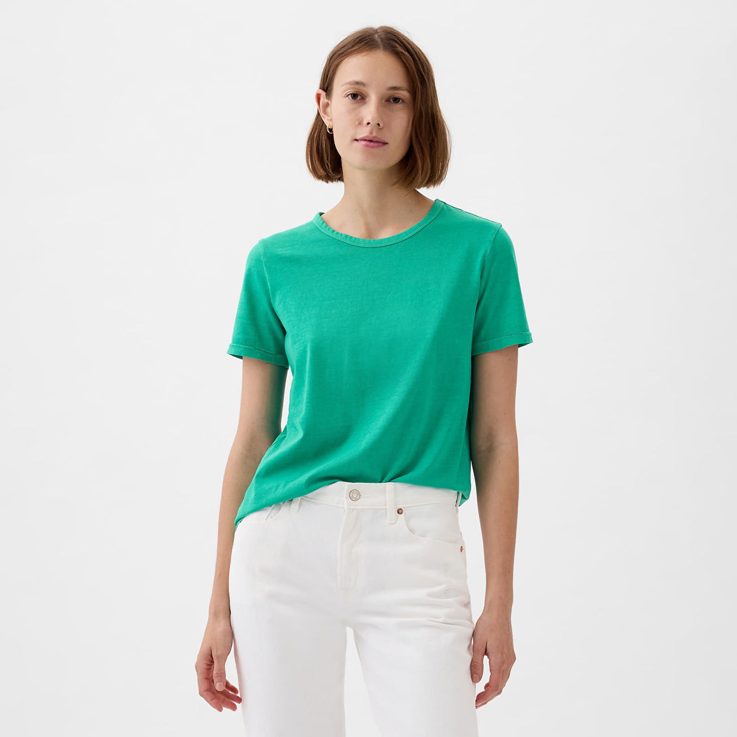 Тениска GAP Crewneck Tee Simply Зелено | 795346-89, 0