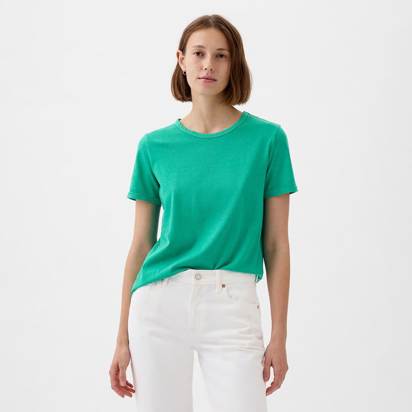 Тениска GAP Crewneck Tee Simply Зелено | 795346-89