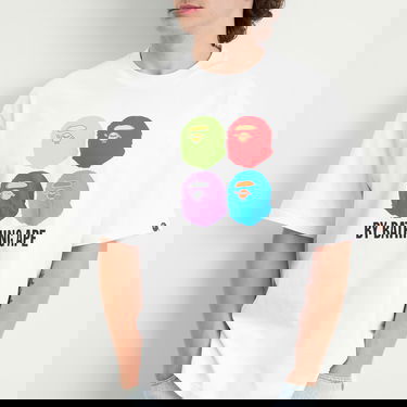 Тениска BAPE Multi Ape Head T-Shirt Бяло | 001TEL801318M-WHT, 5