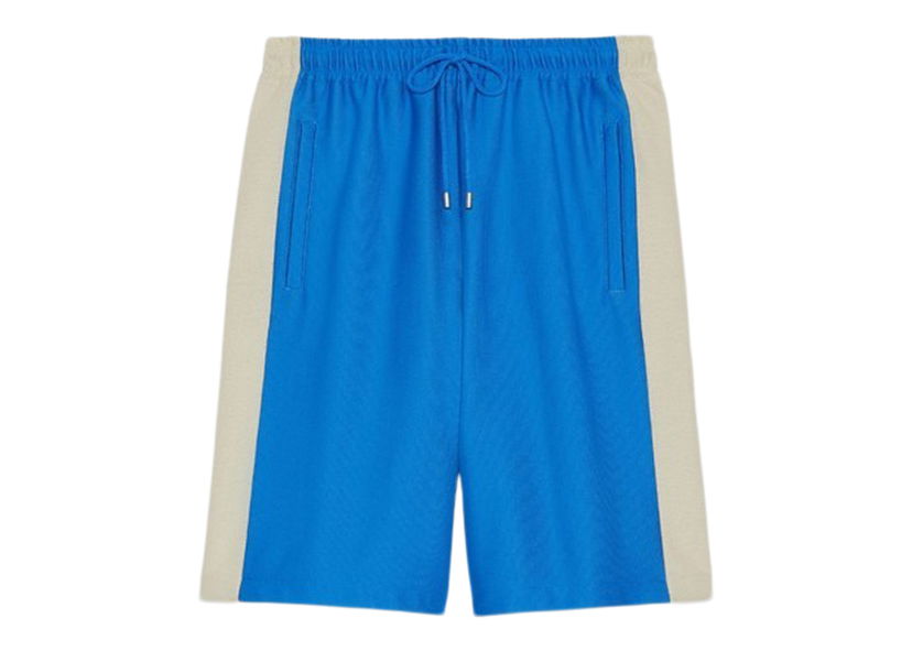 Къси панталони Gucci The North Face x Nylon Shorts Blue Синьо | 676596 XJDWQ 4759