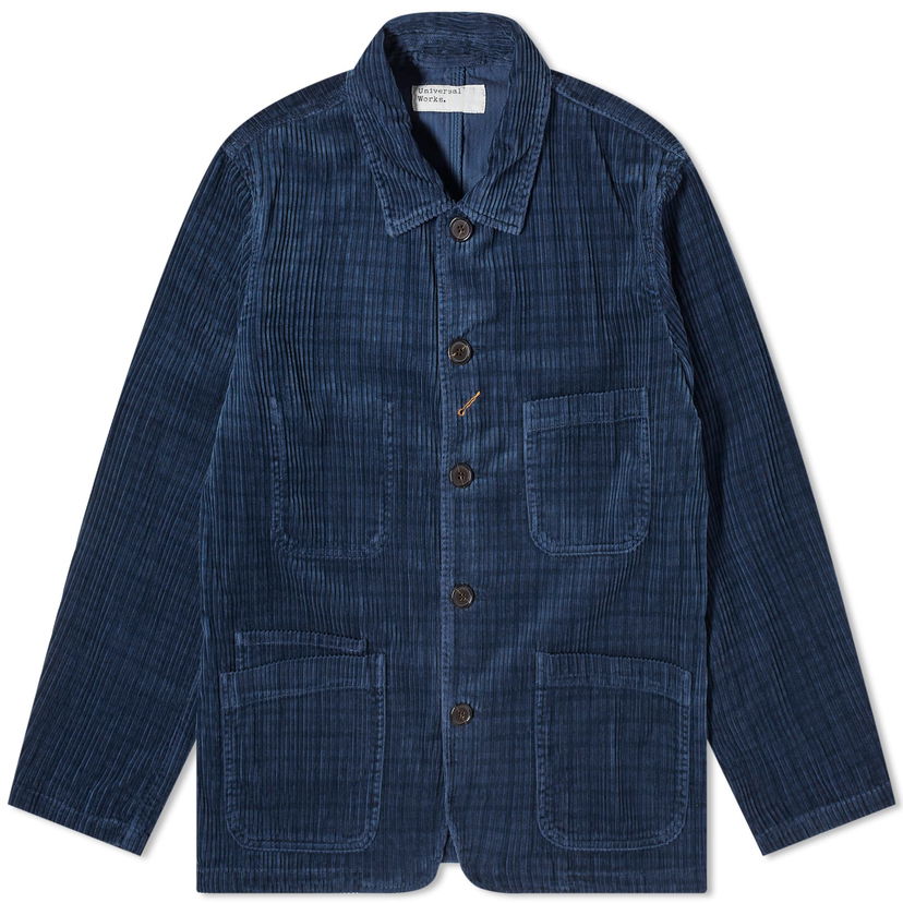Яке Universal Works Houndstooth Cord Bakers Chore Jacket, Size Small Синьо | P2917-NVY