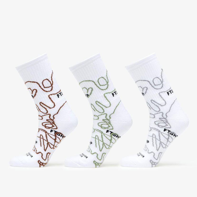 Чорапи Footshop The Bubble Socks 3-Pack Бяло | FTSHP_317