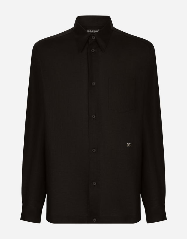 Dolce & Gabbana Linen Shirt With DG Logo
