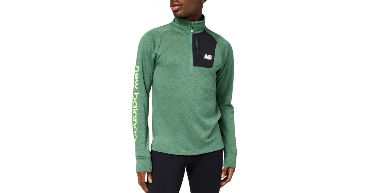 Пуловер New Balance Impact Run Quarter-Zip Top Зелено | mt23273-jd, 1