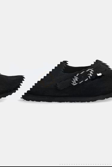 Кецове и обувки Birkenstock 1774 London Art Deco LEVE Suede Buckle Shoe with Flat Heel Черно | 1031960, 1