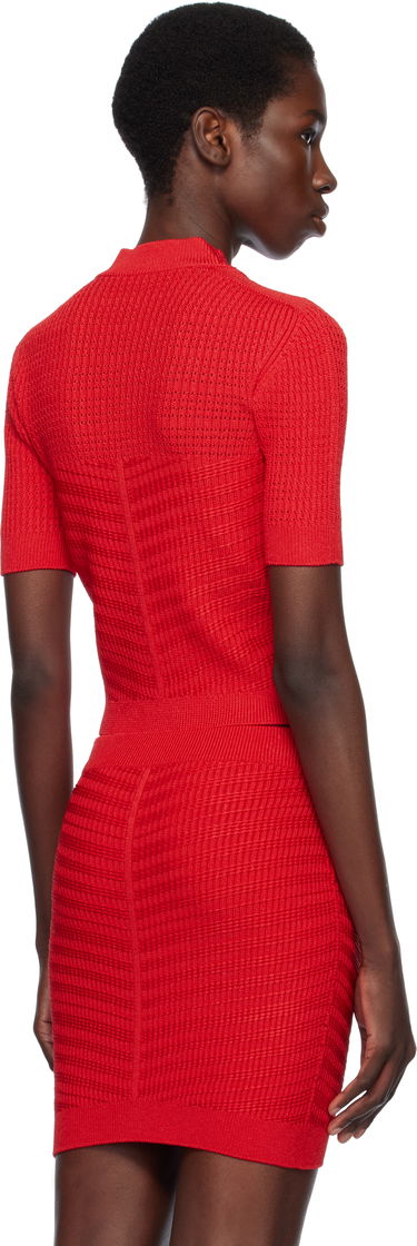 Пола Balmain Balmain Buttoned Knit Cropped Cardigan Червено | EF0KL225KI42, 2