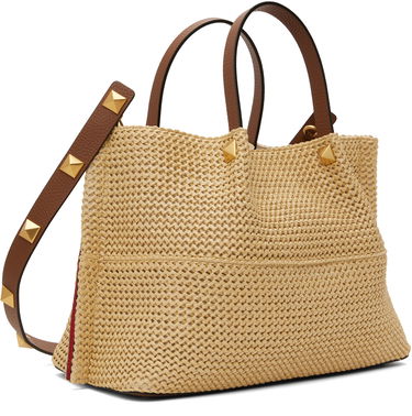 Голяма пазарска чанта Valentino Valentino Garavani Medium Straw Summer Tote Бежово | 6W2B0K39YCE, 2