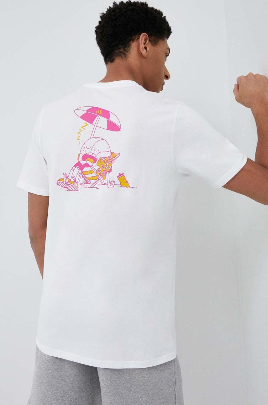 Тениска adidas Performance Lil Stripe Spring Break Graphic Short Sleeve Basketball Tee Бяло | IC1868, 0