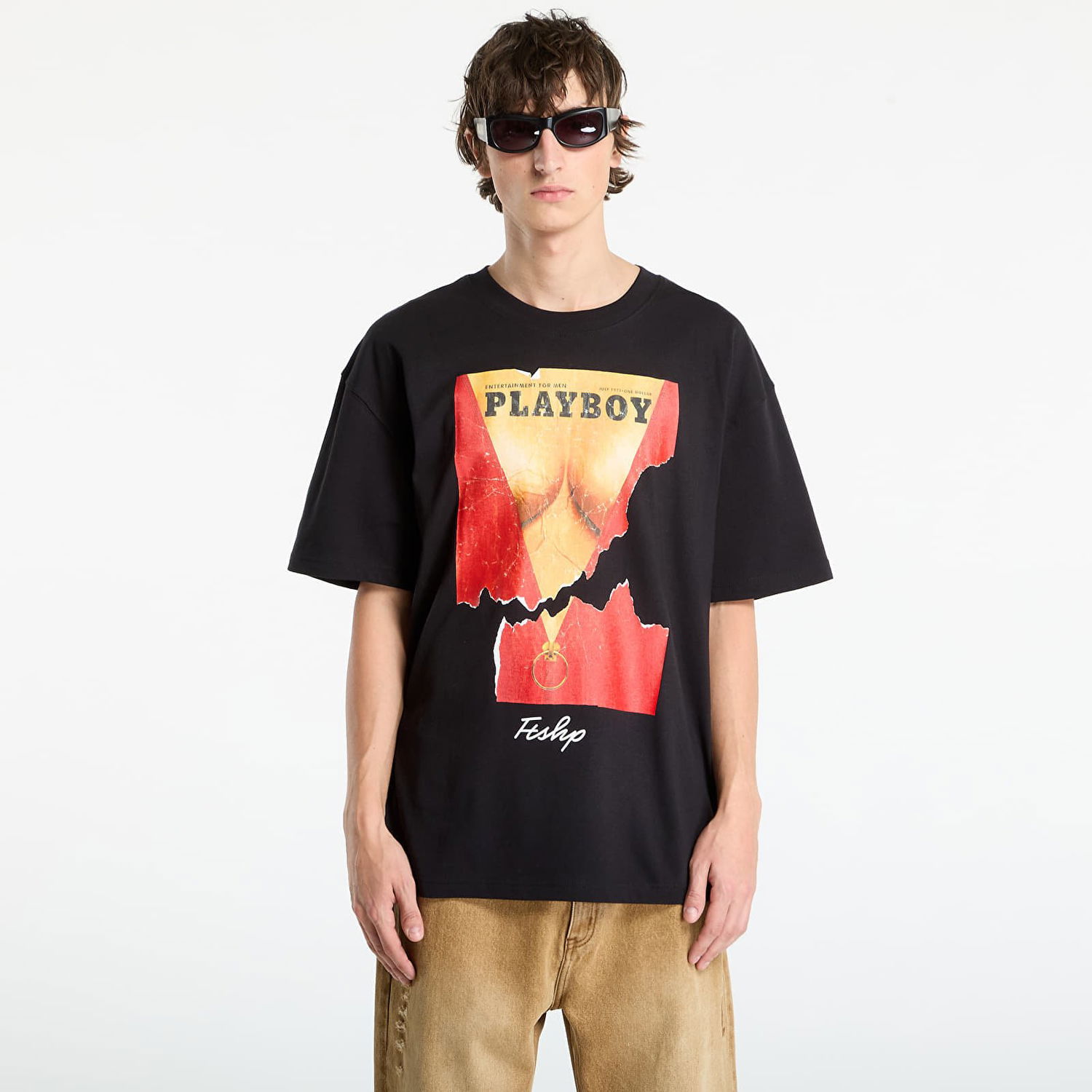 Тениска Footshop Playboy x FTSHP Cover Tee 1973/7 UNISEX Black Черно | FTSHP_523, 0
