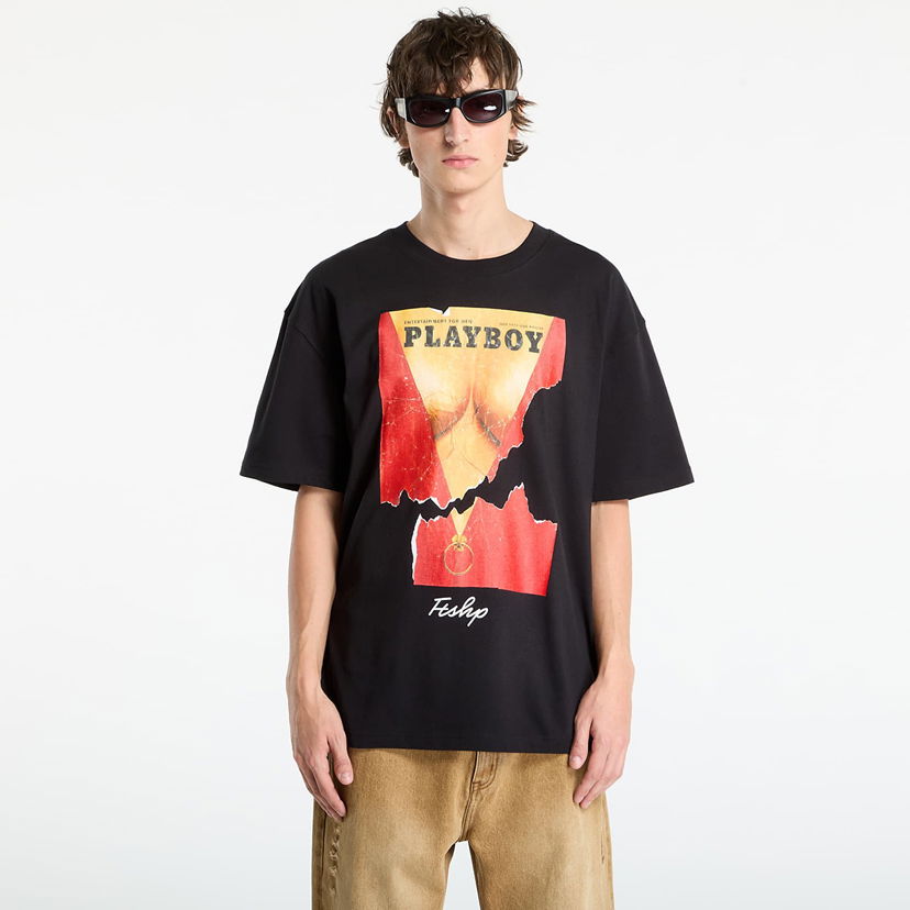 Тениска Footshop Playboy x FTSHP Cover Tee 1973/7 UNISEX Black Черно | FTSHP_523