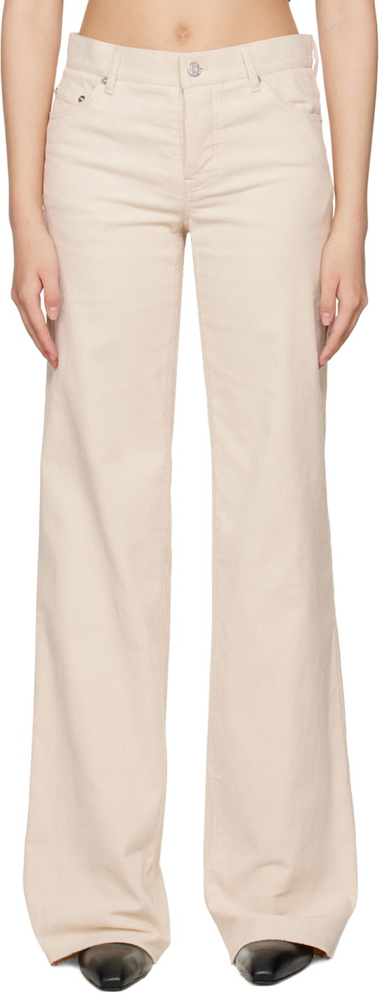Панталони We11done We11done Loose-Fit Corduroy Trousers Бежово | WD-PT3-22-287-W-WH, 0