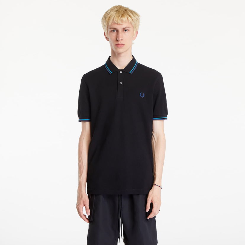 Поло тениска Fred Perry The Twin Tipped Polo T-Shirt Black/ Cybl/ Midnight Blue Тъмно синьо | M3600 X50