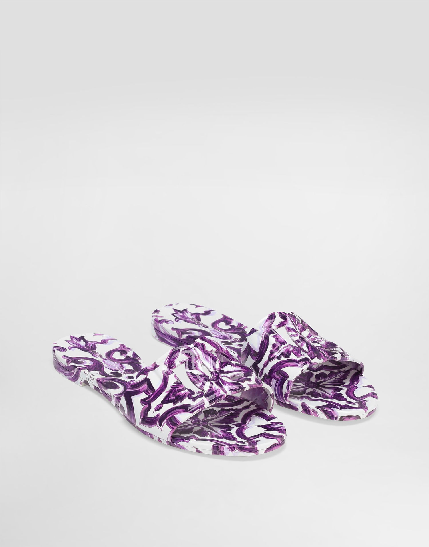 Аксесоари Dolce & Gabbana Dolce & Gabbana Majolica-Print Rubber Slides Лилаво | CW2215AE854I03TN, 1