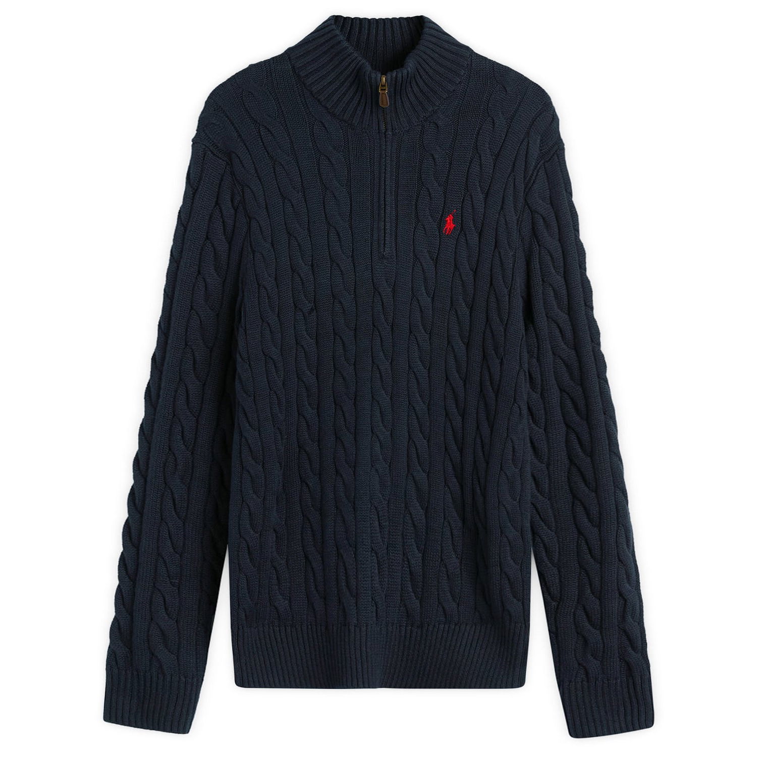 Пуловер Polo by Ralph Lauren Cable Knit Half Zip Jumper Тъмно синьо | 710810841001-BLU, 0