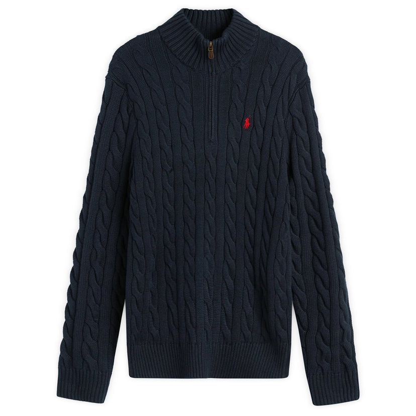 Пуловер Polo by Ralph Lauren Cable Knit Half Zip Jumper Тъмно синьо | 710810841001-BLU