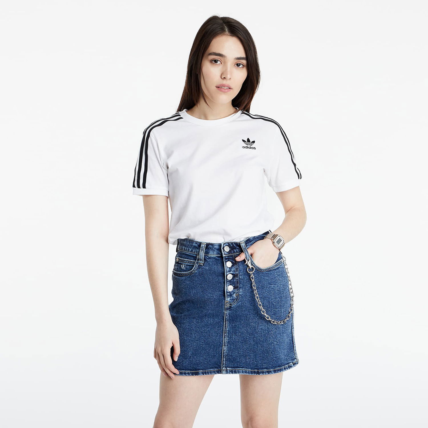 Тениска adidas Originals Adicolor Classics 3 Stripes Tee Бяло | GN2913, 0