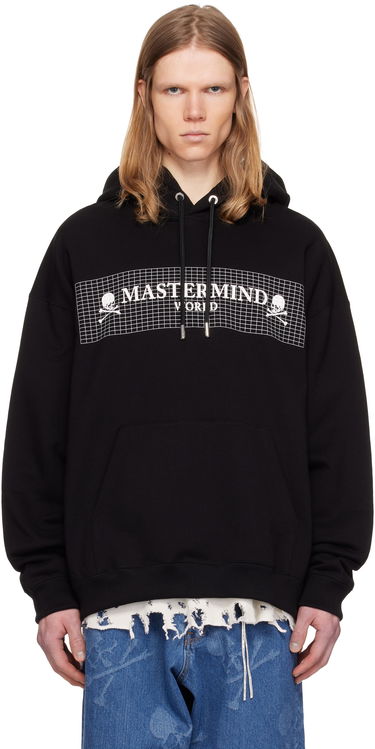 Суитчър Mastermind WORLD Mastermind World Boxy Fit Grid Hoodie Черно | MW25S14-SW014-015, 0