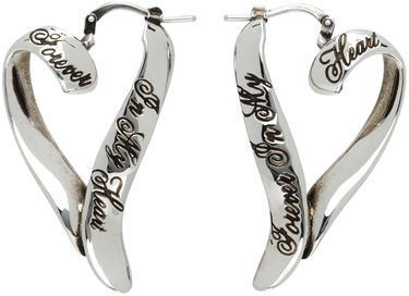 Аксесоари Acne Studios Silver Heart Hoop Earrings Сиво | C50393-, 0