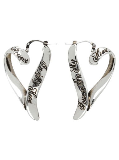 Аксесоари Acne Studios Silver Heart Hoop Earrings Сиво | C50393-