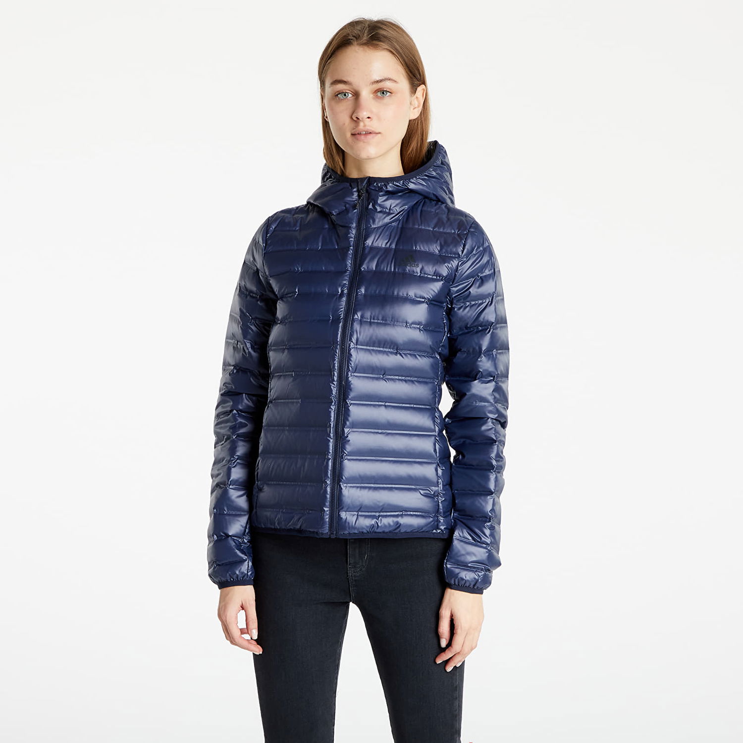 Пухо яке adidas Performance Varilite Soft Hooded Тъмно синьо | DX0779, 0