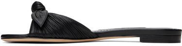 Аксесоари Manolo Blahnik Manolo Blahnik Lollo Knotted Leather Slides Черно | 224-1605, 2