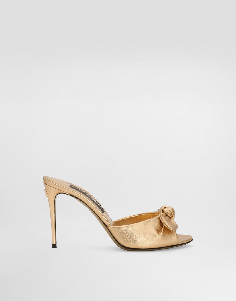 Аксесоари Dolce & Gabbana Dolce & Gabbana Nappa Leather Knotted Mule Heels Металик | CR1750A10168H945