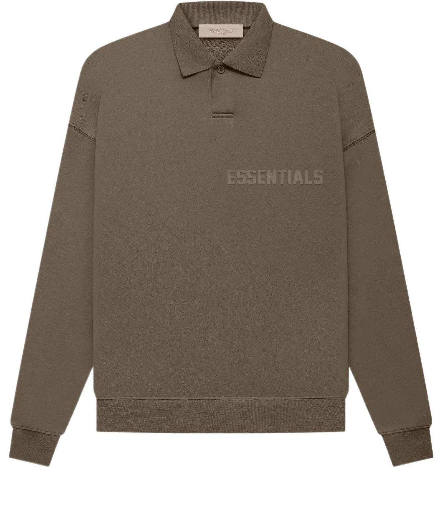Пуловер Fear of God Essentials Long Sleeve Polo Shirt Кафяво | FOG-FW22-673, 0