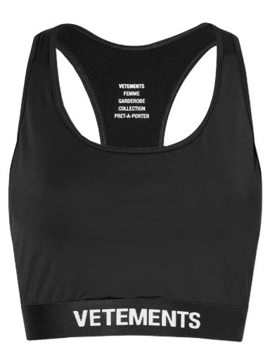 Сутиен VETEMENTS Logo Sports Bra Черно | WA53AT100B