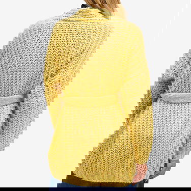 Пуловер Max Mara Weekend by Cable Knit Long Cardigan Жълто | 2425346082600-1, 3