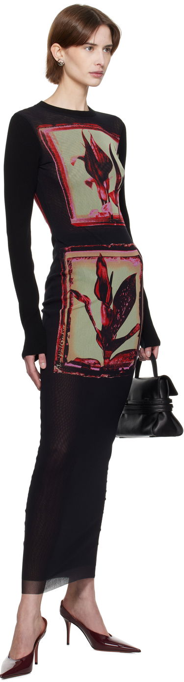 Pокля Jean Paul Gaultier Jean Paul Gaultier Flowers Cadres Maxi Dress Черно | 25/33-F-RO359-T579-002142, 3