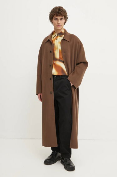 Палта Nanushka Wool Overcoat with Belted Waist Кафяво | NM24FWJK02678, 1