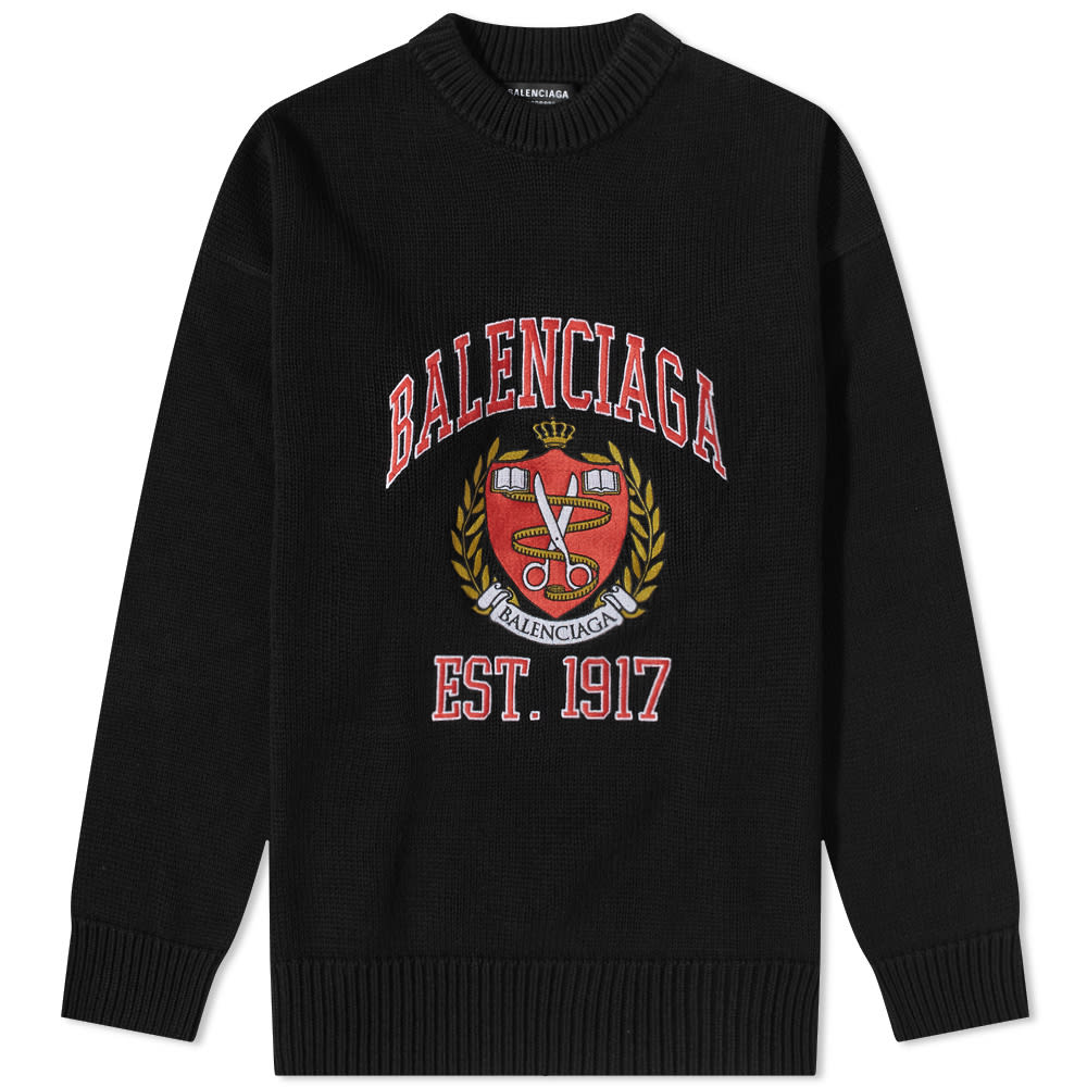 Суитчър Balenciaga University Logo Crew Sweat Black Черно | 675267-T3217-1000, 0