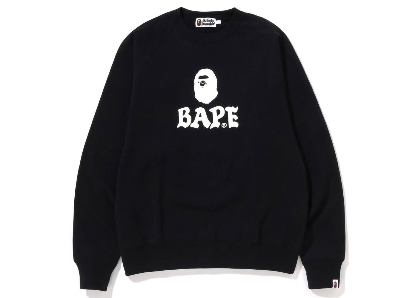 Суитчър BAPE BAPE Bape Front Logo Relaxed Fit Crewneck Black Черно | 1I80-113-001, 0